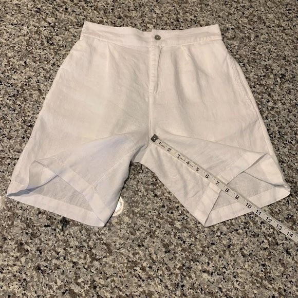 Tahari Women's Shorts 100% Linen Bermuda White Office Beach Summer Vacation S - Picture 5 of 8